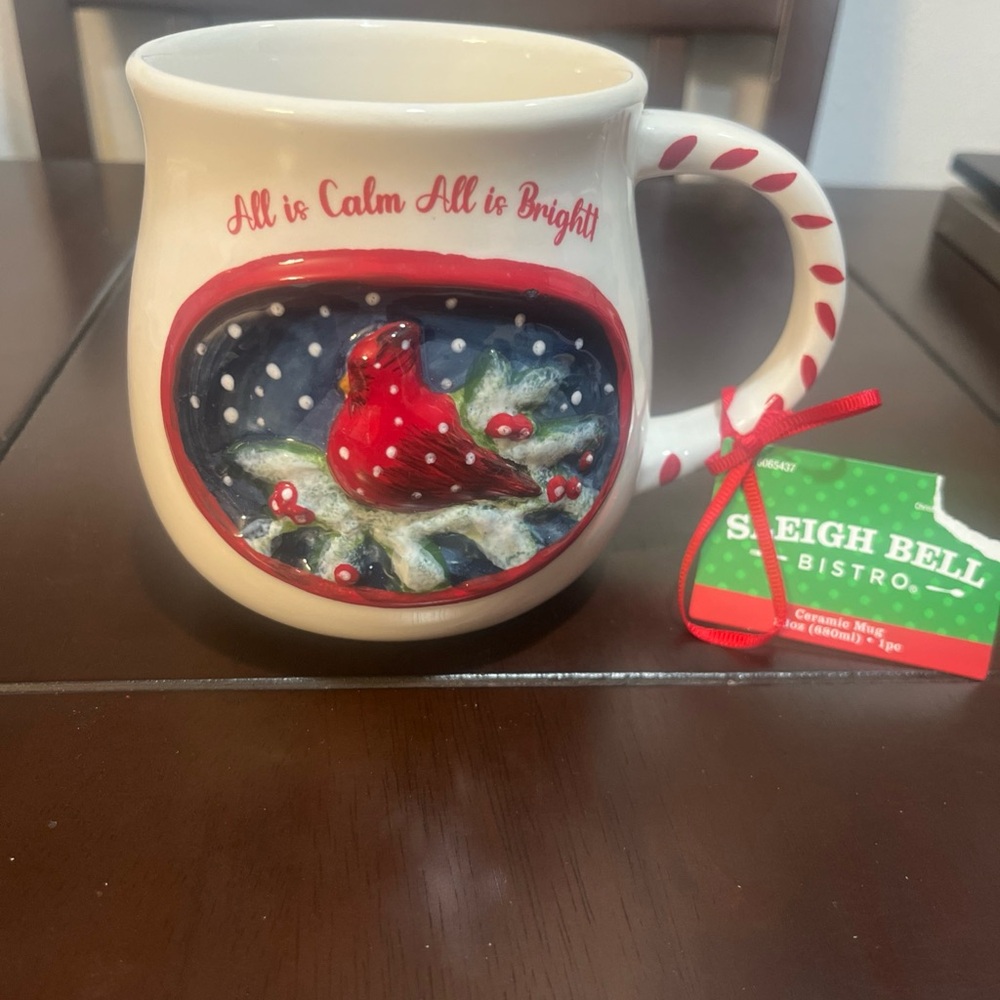 Blue Sky Festive Cardinal Mug